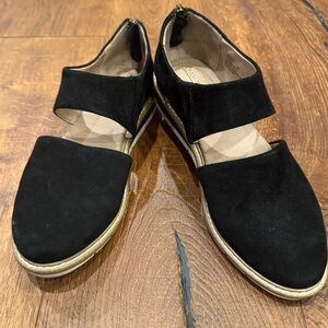 Adam Tucker Black Suede Flats